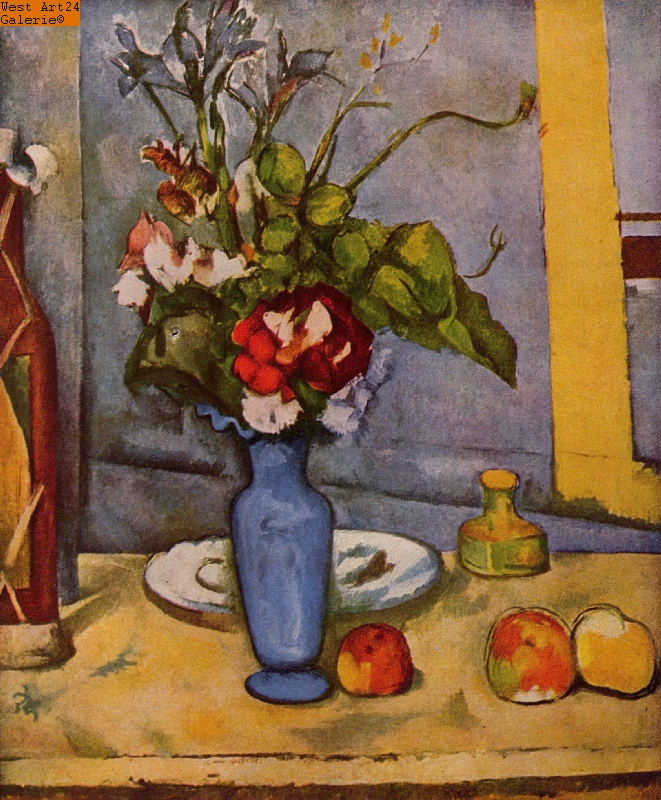 Blaue Vase nach Cézanne Gemäldeimitation